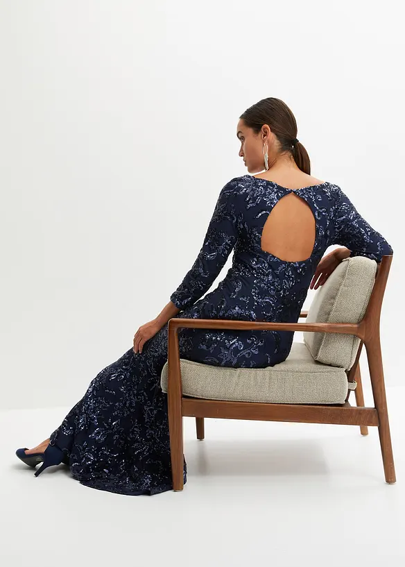 Paillettenkleid mit Rückenausschnitt, bonprix