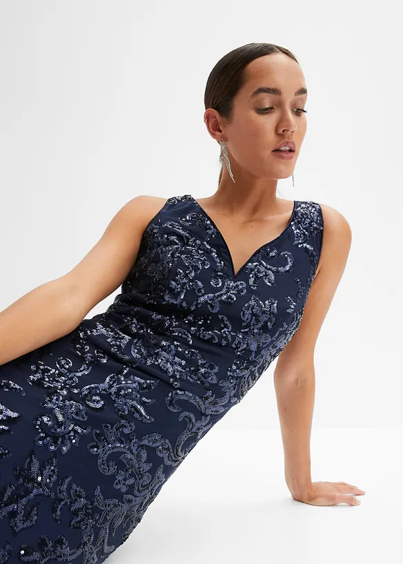 Robe longue sirène à sequins, bonprix