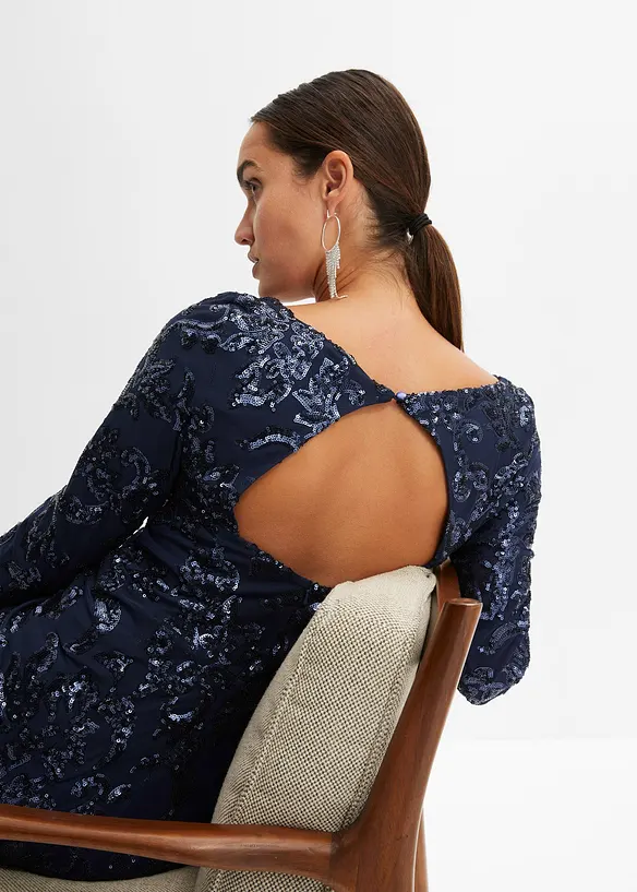 Paillettenkleid mit Rückenausschnitt, bonprix