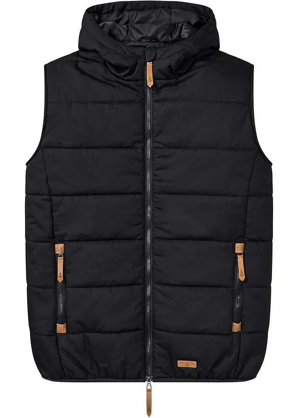 Veste sans manches matelassée à capuche, bonprix