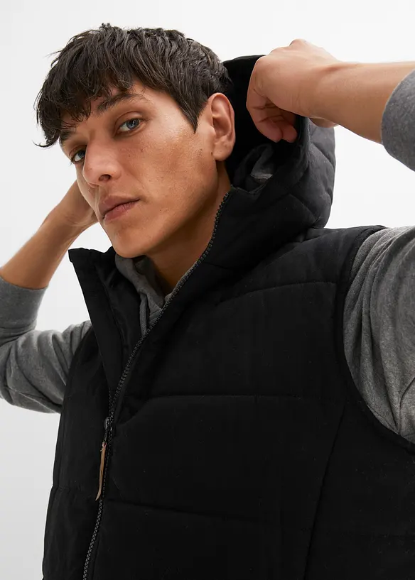 Veste sans manches matelassée à capuche, bonprix