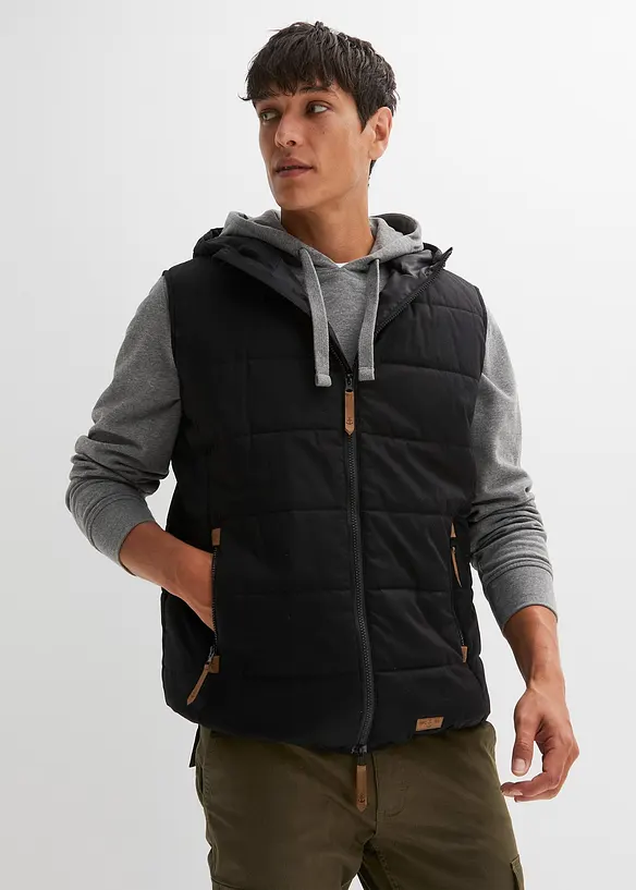 Veste sans manches matelassée à capuche, bonprix