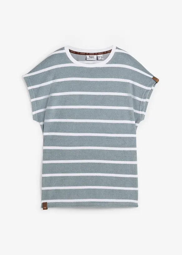 T-shirt en éponge, rayé, manches longues, bonprix