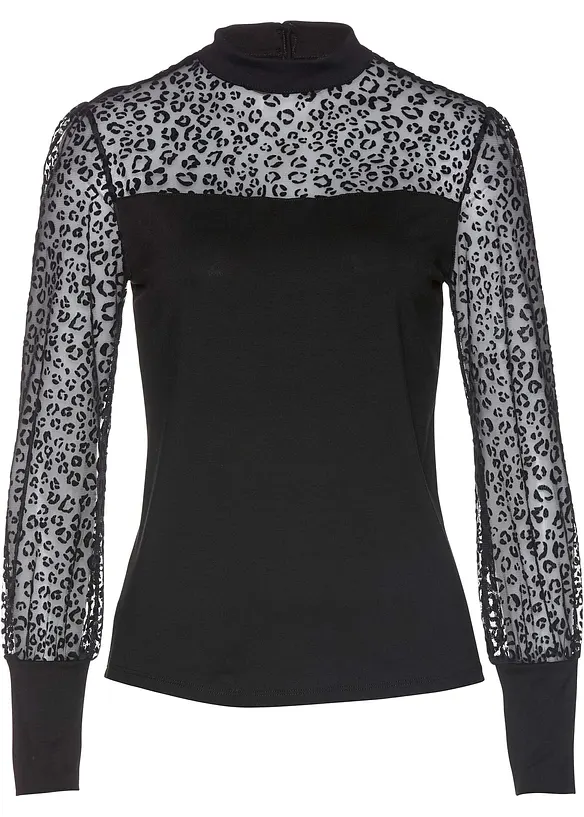 T-shirt manches longues en viscose mélangée, bonprix
