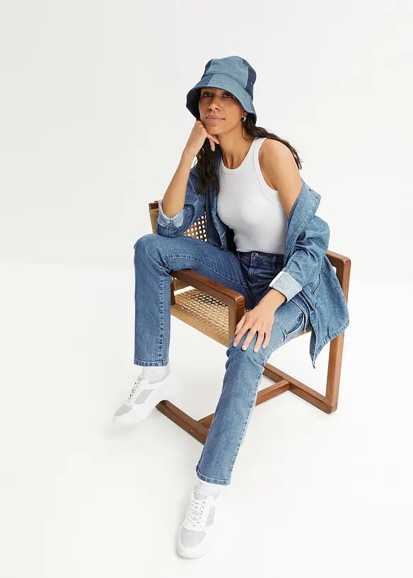 Jean cargo Straight délavé, bonprix