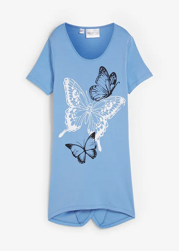 Longshirt mit Zipfel und Schmetterlingsmuster, bonprix