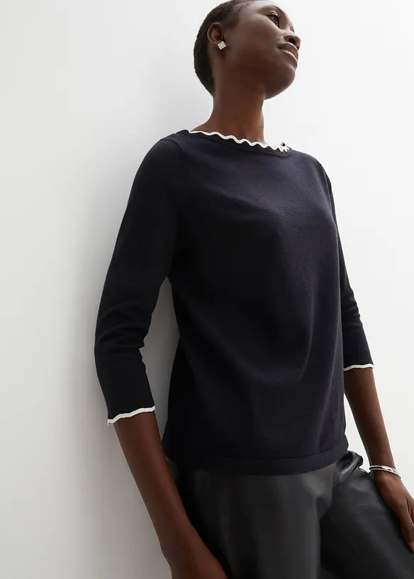 Pull en fine maille coton et soie, bonprix