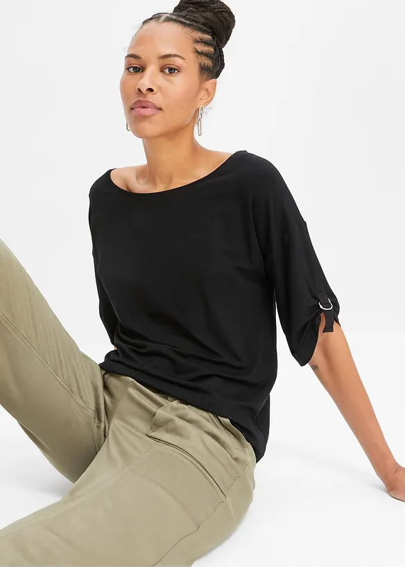 T-Shirt mit U-Boot-Ausschnitt, bonprix