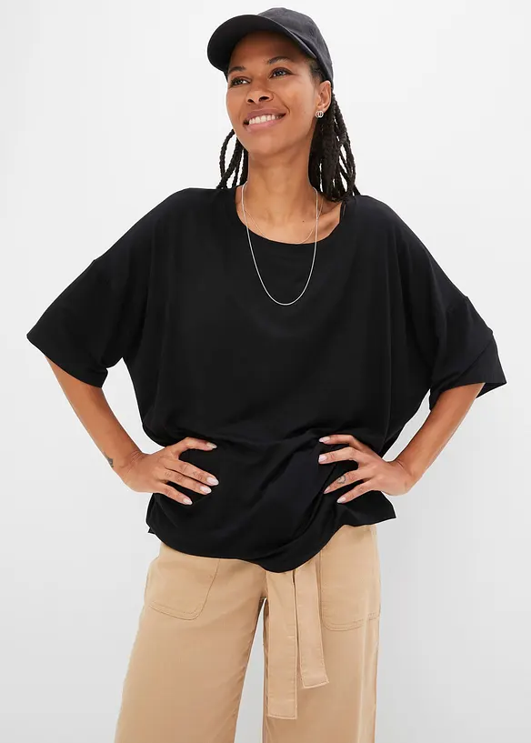 Oversize-Shirt aus fließender Viskose, bonprix