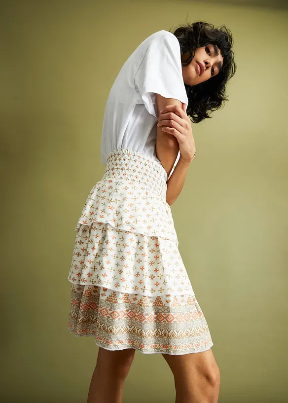 Mini-jupe à smocks, bonprix