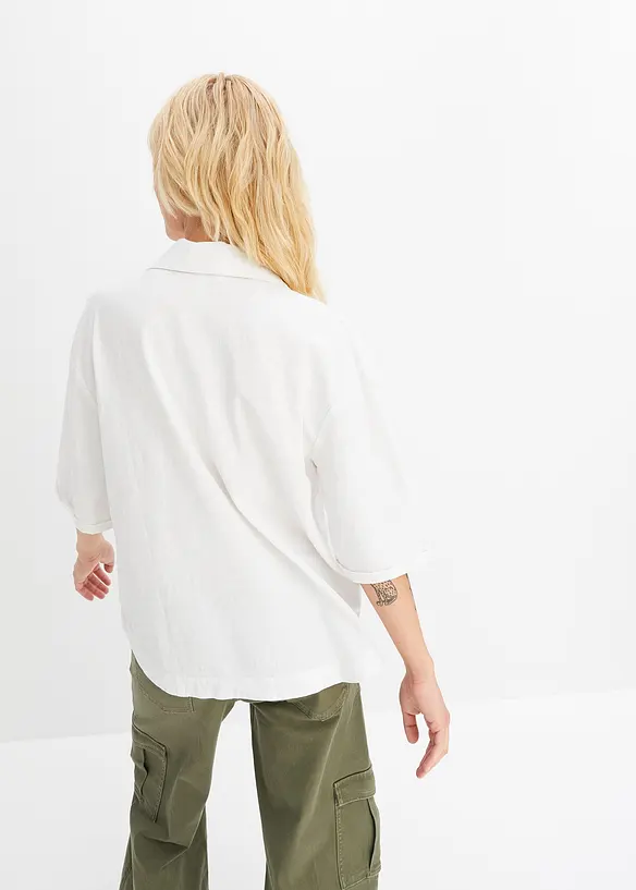 Blouse en mélange lin-viscose frais, bonprix