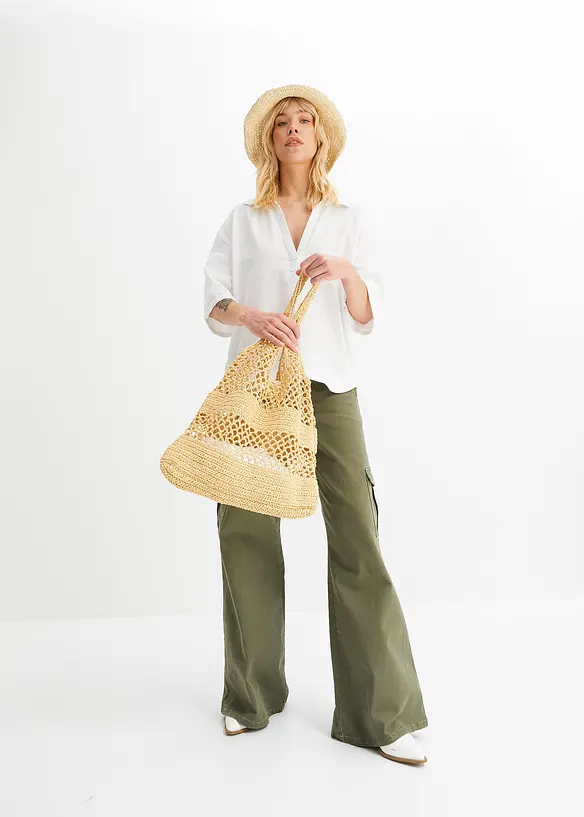 Blouse en mélange lin-viscose frais, bonprix