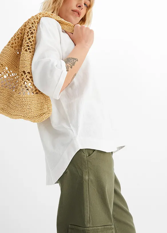 Blouse en mélange lin-viscose frais, bonprix