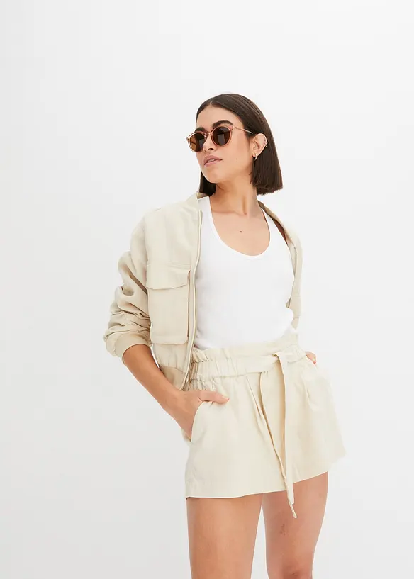 Short en lin taille haute, BODYFLIRT