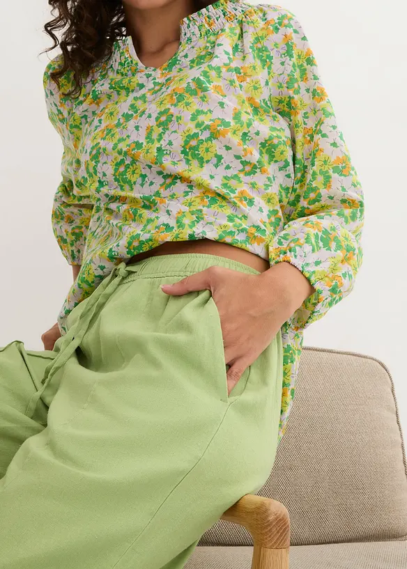 Palazzo-Hose aus leichtem Leinen-Viskose-Mix, bonprix