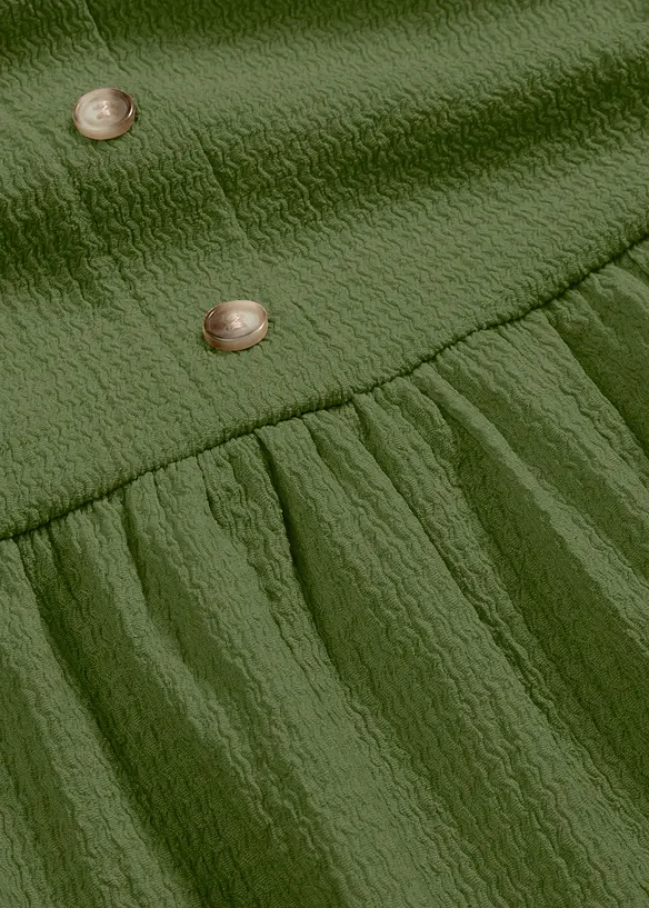 Robe en jersey à volants et patte de boutonnage décorative, bonprix