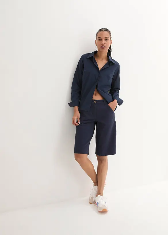 Bermuda en coton, longueur genou, détails utilitaires, bonprix