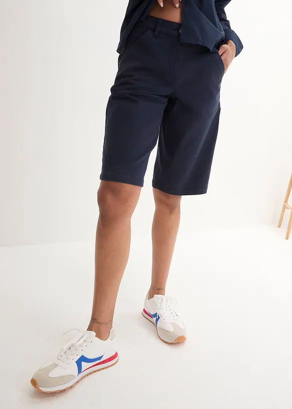 Bermuda en coton, longueur genou, détails utilitaires, bonprix