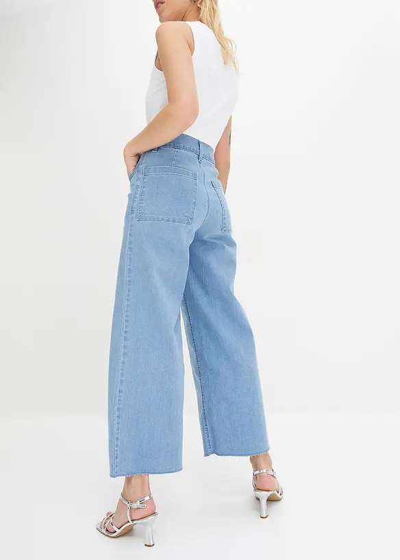 Jean large, taille haute, raccourci, bonprix