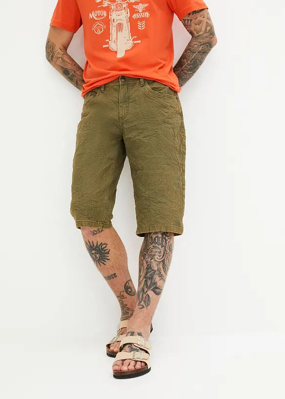 Bermuda long extensible, Loose Fit, bonprix