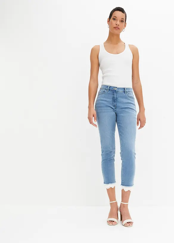 Jean extensible avec bordure en bas de jambe, bonprix