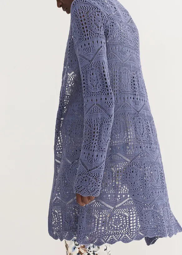 Ajour Longstrickjacke, bonprix