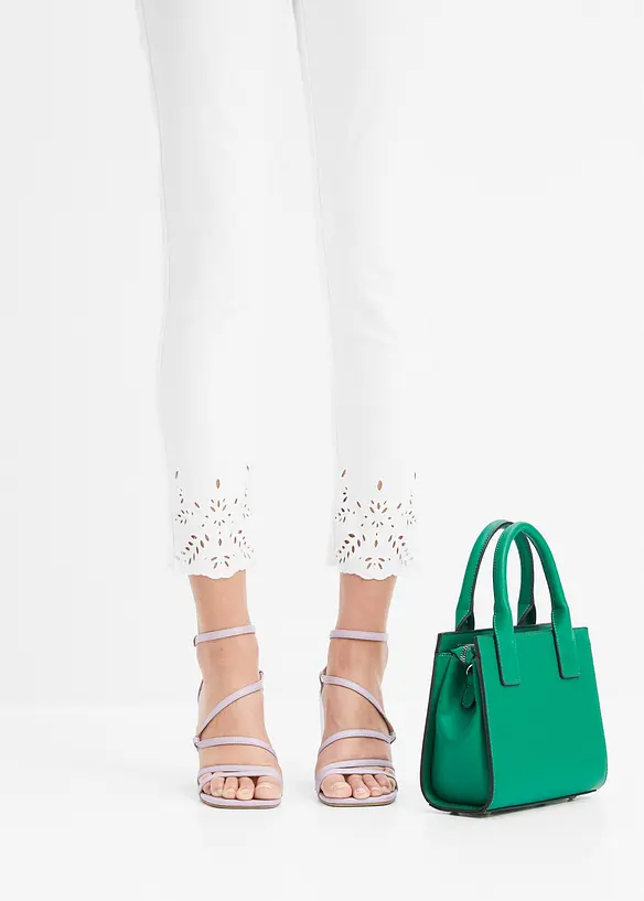 Pantalon extensible à broderies anglaises, bonprix