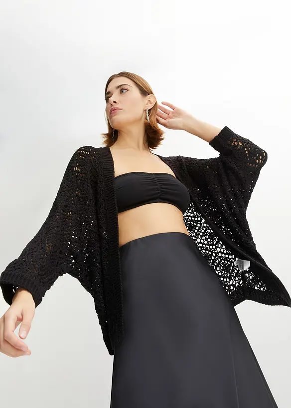 Gilet en maille ajourée, bonprix