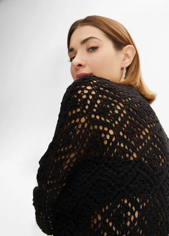 Gilet en maille ajourée, bonprix