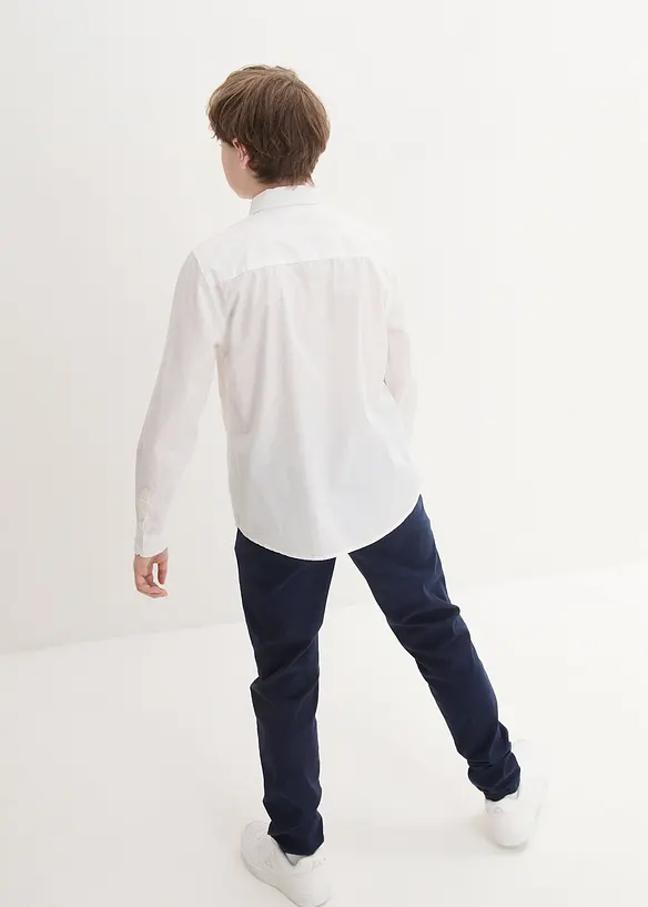 Pantalon chino, chemise manches longues et cravate (ens. 3 pces), bonprix