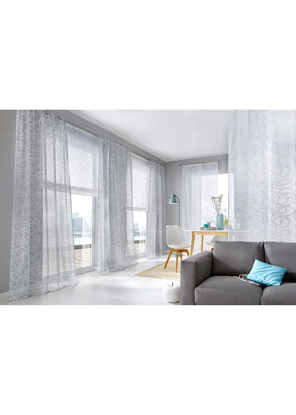 Store bateau transparent avec imprimé et polyester, bonprix