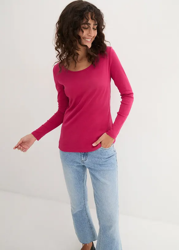 T-shirt manches longues 100% coton, bonprix