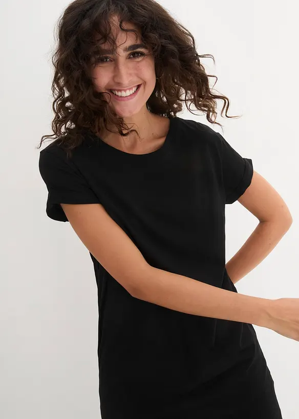 Boxy-Longshirt mit kurzen Ärmeln, bonprix
