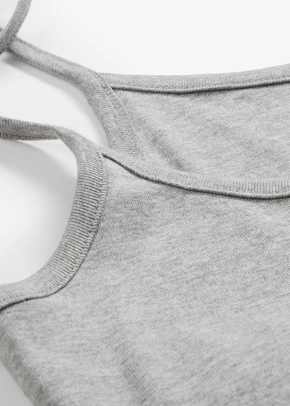 Lot de 3 tops à fines bretelles 100% coton, bonprix