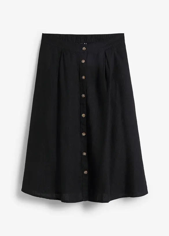 Jupe midi en lin majoritaire, bonprix