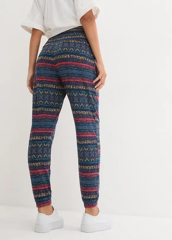 Pantalon en jersey viscose imprimé, bonprix