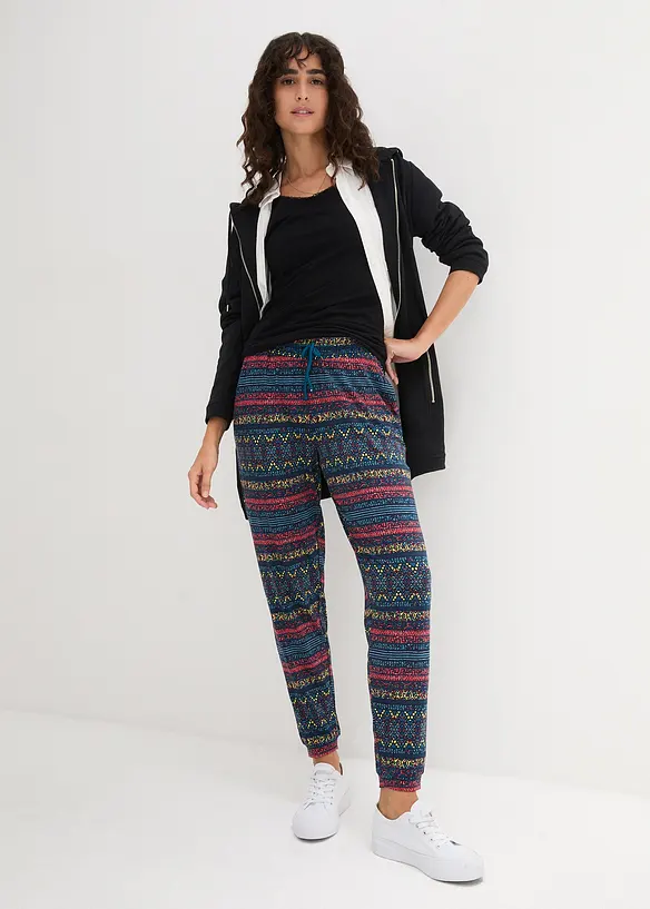 Pantalon en jersey viscose imprimé, bonprix