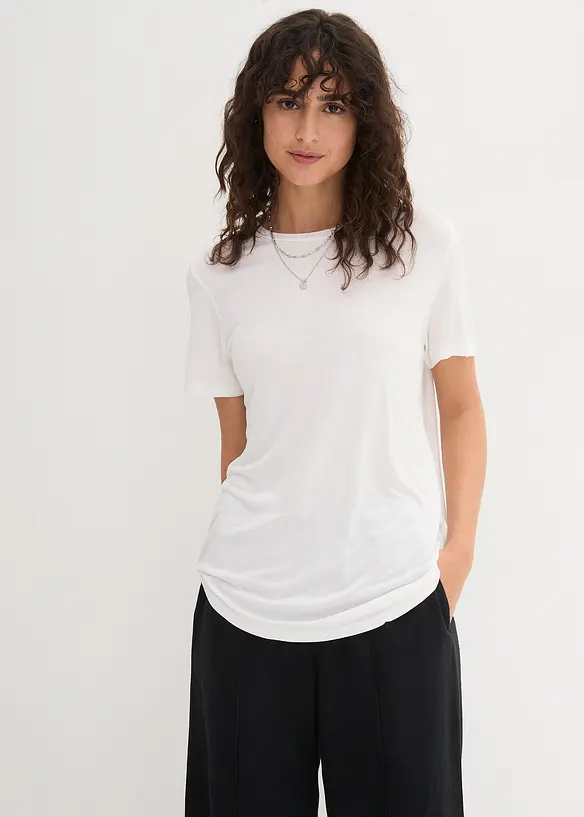 T-shirt long en viscose douce, bonprix