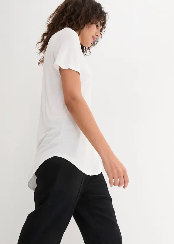T-shirt long en viscose douce, bonprix
