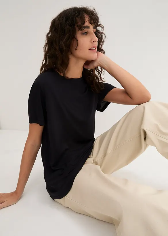 T-shirt long en viscose douce, bonprix