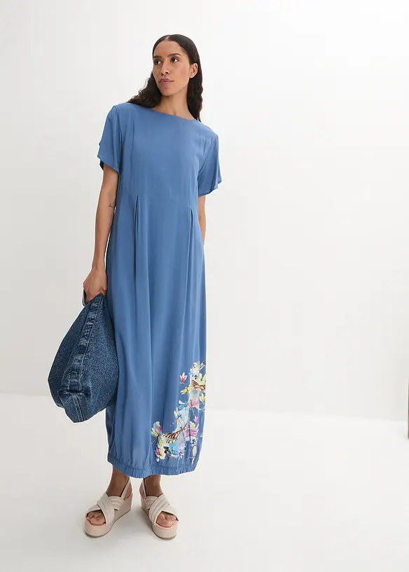 Robe longue imprimée en viscose fluide, bonprix
