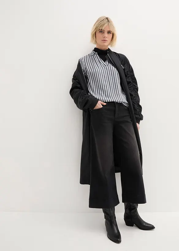 Jupe-culotte 7/8 en jean extensible ultra-doux, bonprix