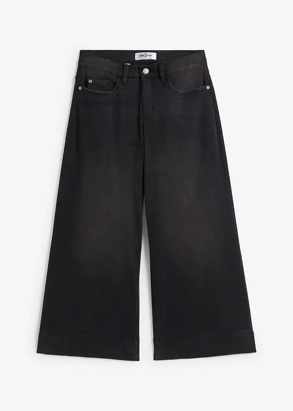 Jupe-culotte 7/8 en jean extensible ultra-doux, bonprix