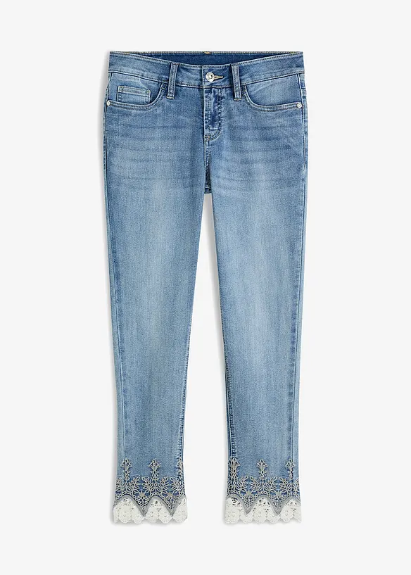 Skinny-Jeans mit Spitze, bonprix