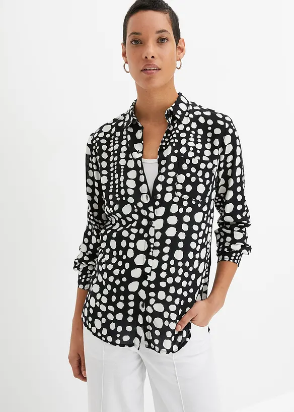 Chemisier long imprimé en viscose fluide, bonprix