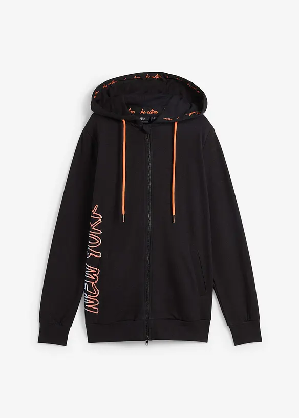 Kapuzen-Sweatjacke aus reiner Baumwolle, bonprix