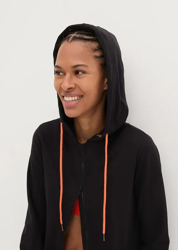 Kapuzen-Sweatjacke aus reiner Baumwolle, bonprix