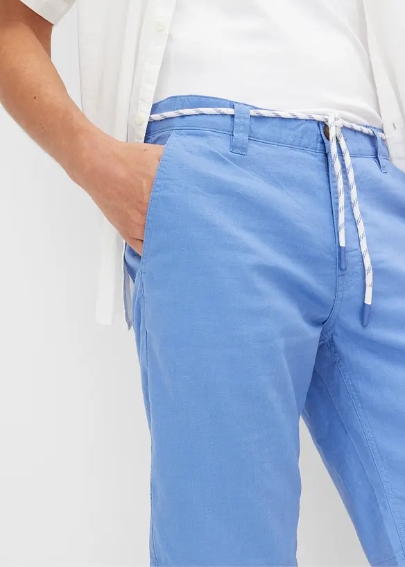 Bermuda chino avec lin majoritaire et cordon, Regular Fit, bonprix