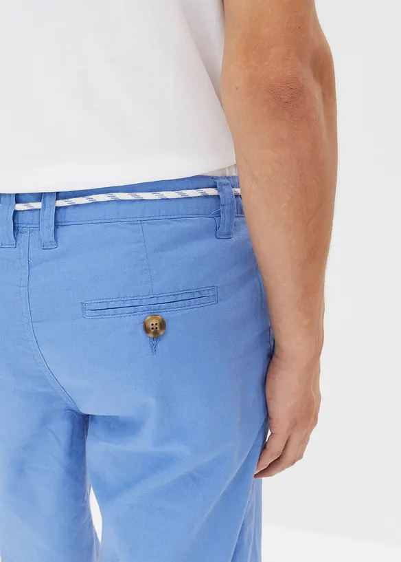Bermuda chino avec lin majoritaire et cordon, Regular Fit, bonprix