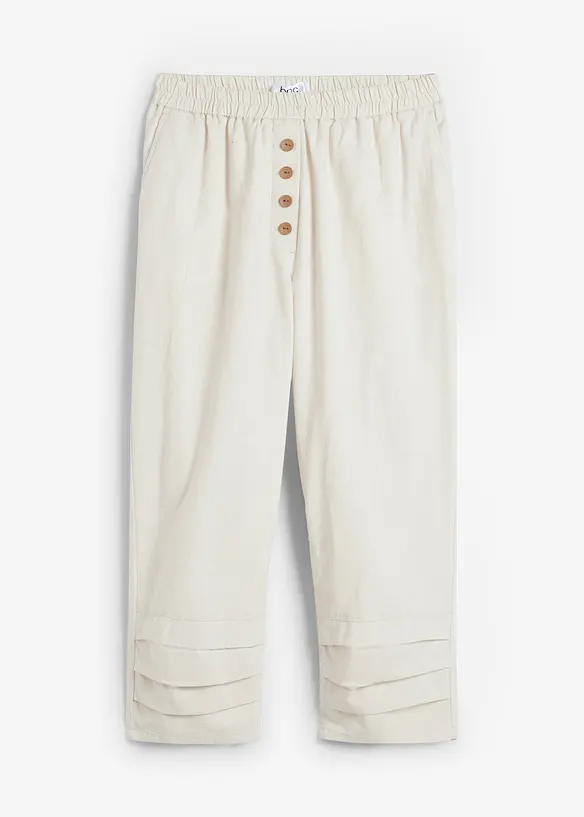 Pantalon carotte en lin et coton, bonprix